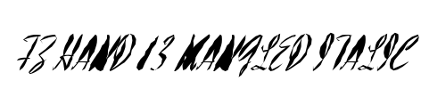 FZ HAND 13 MANGLED ITALIC Font Image