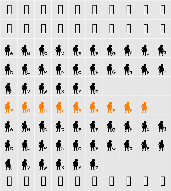 JLR Lookee Here! Character Map