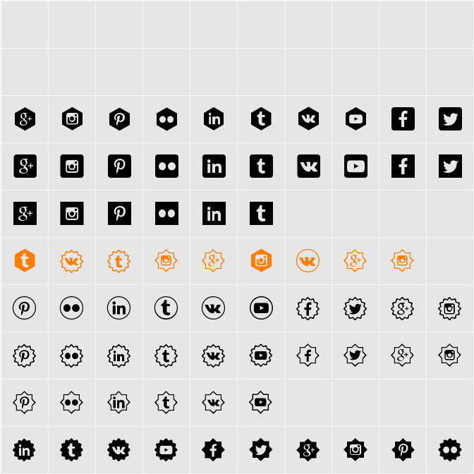 Social Shapes Character Map