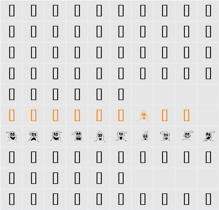 10 Lil Ghosts Character Map
