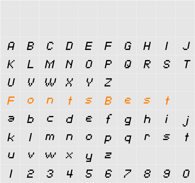 SF Pixelate Character Map