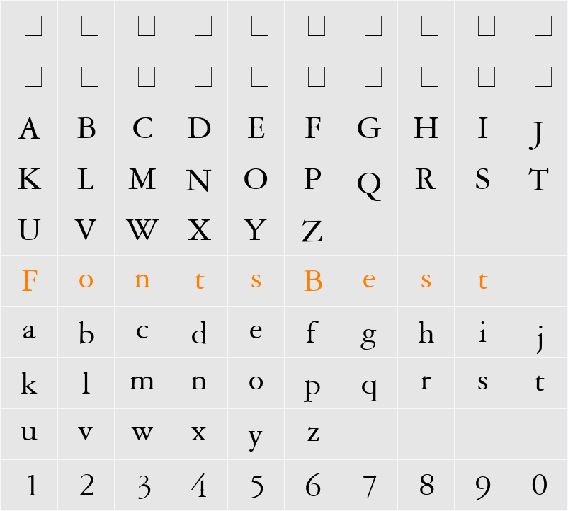 Garamond Reprise SSi Character Map