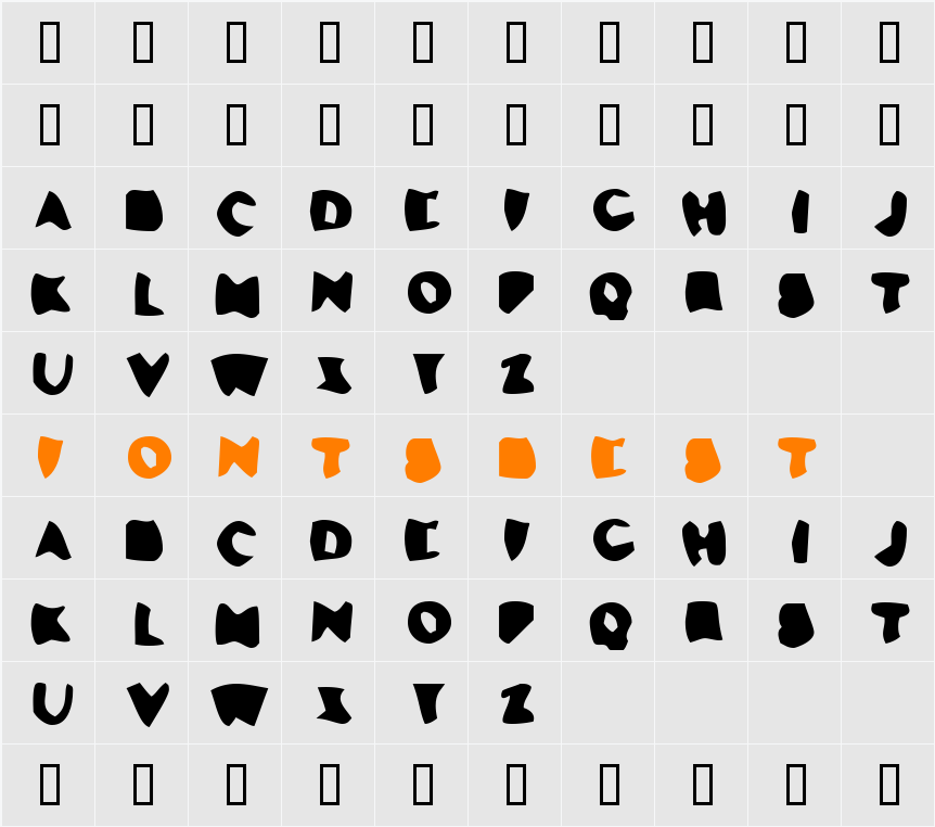 Los Del Queso Character Map