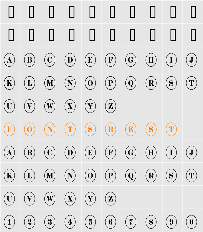 a_DiscoSerifNrOvl Character Map