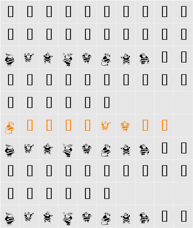 KR Eight Santas Character Map