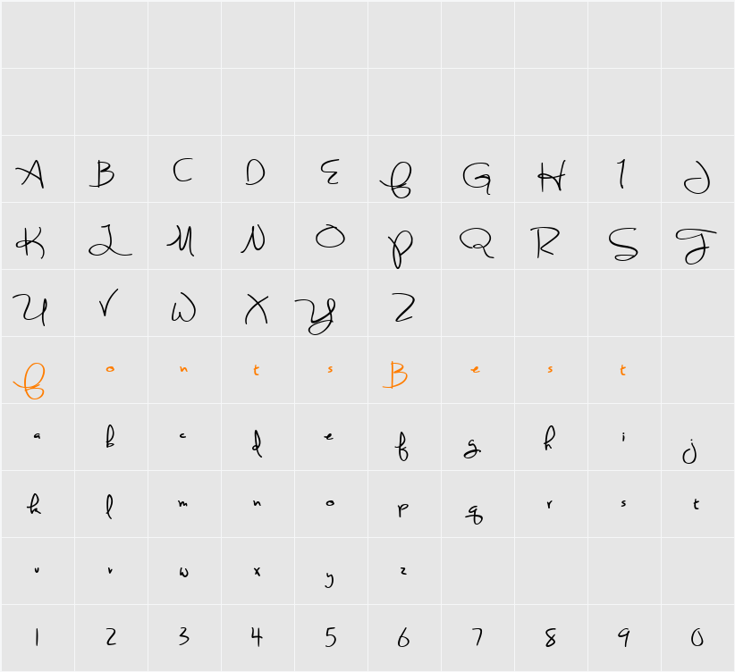 Sweetly Broken Character Map