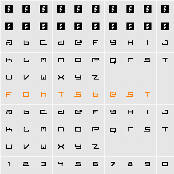 TiÃ«sto Font Character Map