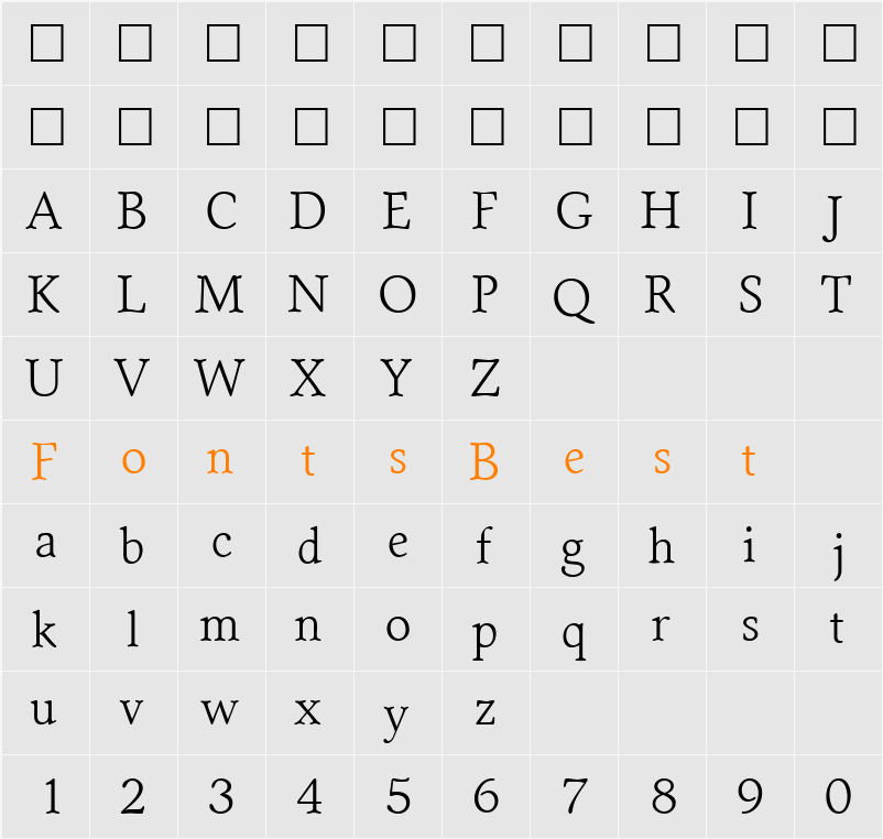 SenateLight Character Map