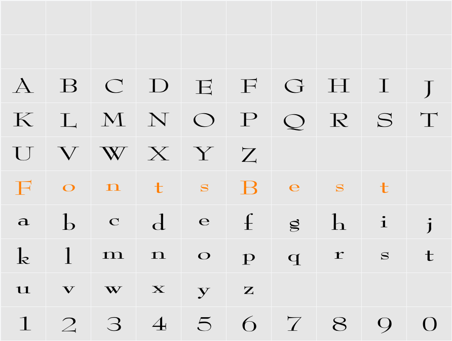 ReedFont Ex Character Map