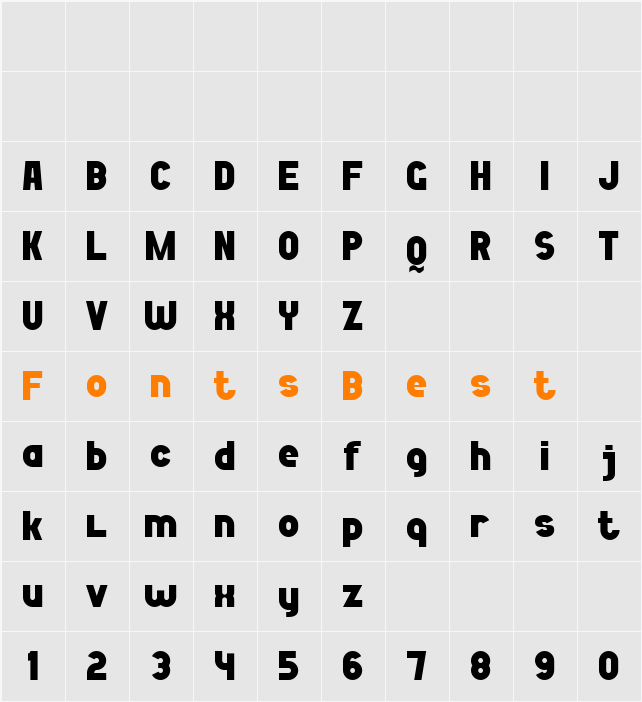 Bold Game Font 7 Character Map