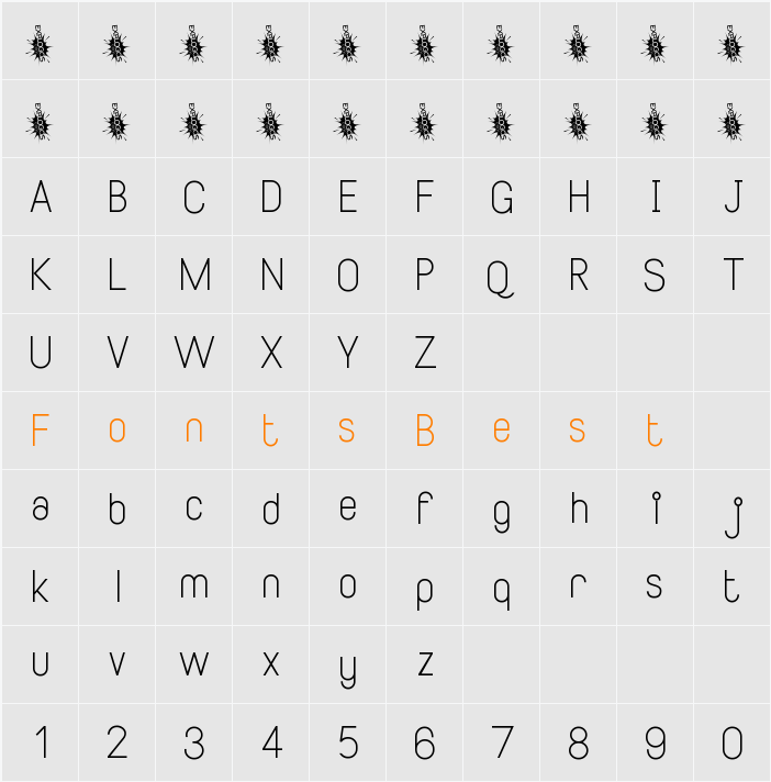 Smiley Regular Character Map