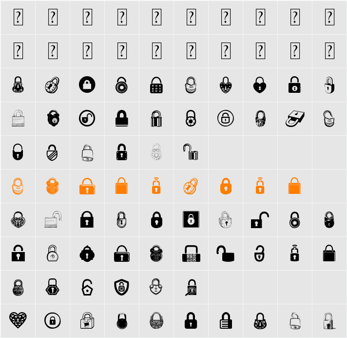 Lock Character Map