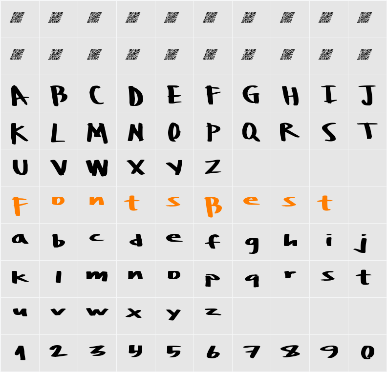 BoulderRough Character Map