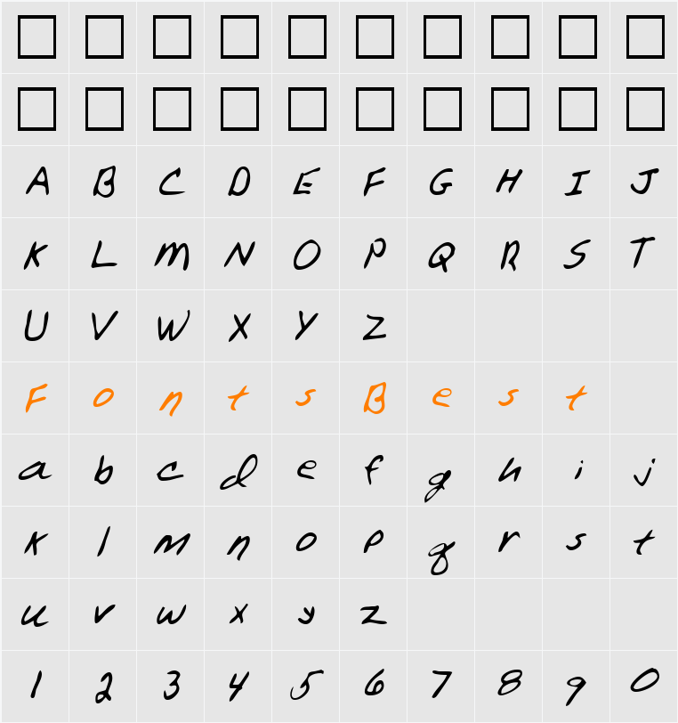 LEHN106 Character Map