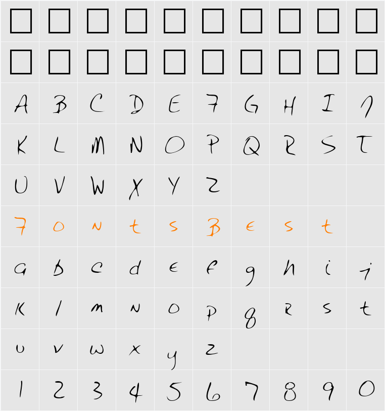 LEHN232 Character Map