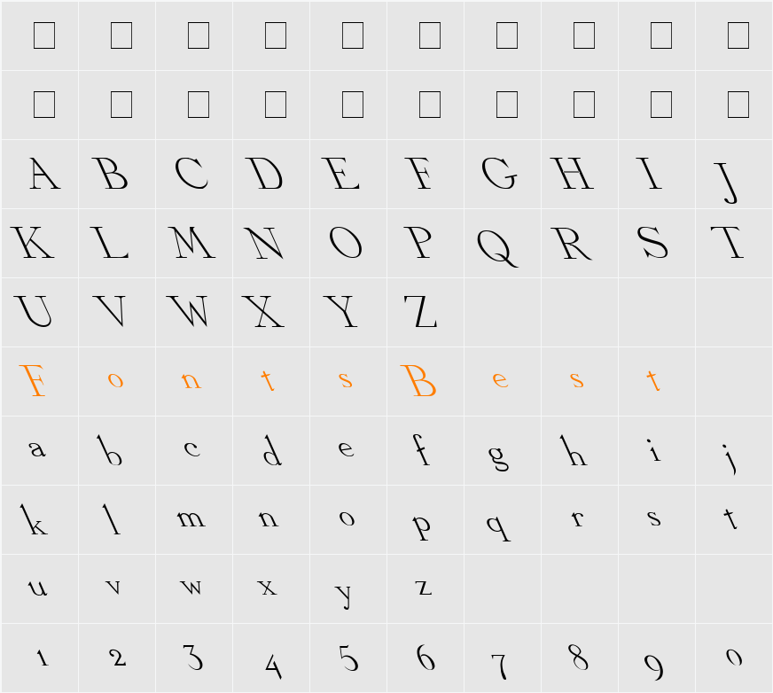 Dickens Extreme Lefty Character Map