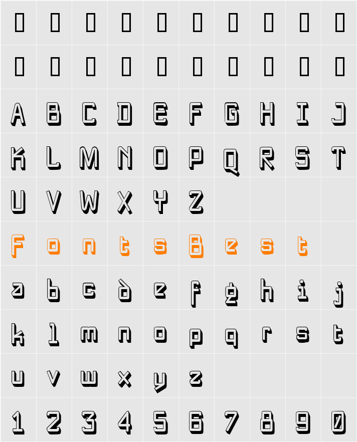 NewNerdShadowed Character Map