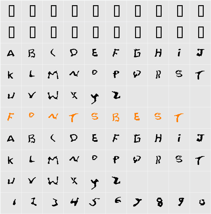 FontOnAGrain Character Map