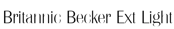 Britannic Becker Ext Light Font Image