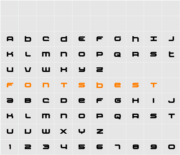 Nextwave Bold Character Map