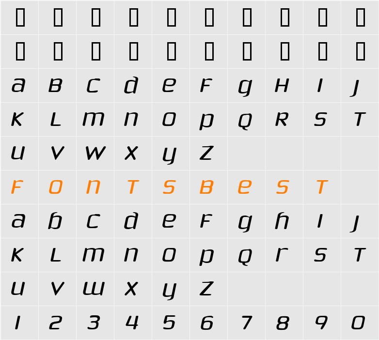 Phoenix Sans Character Map
