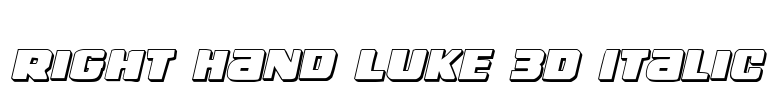 Right Hand Luke 3D Italic Font Image