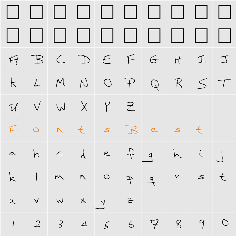 LEHN121 Character Map