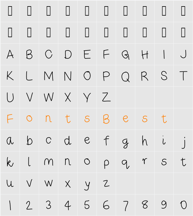RiseStarHand Character Map