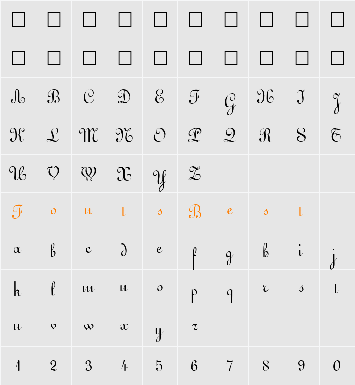 GesseleScript Character Map