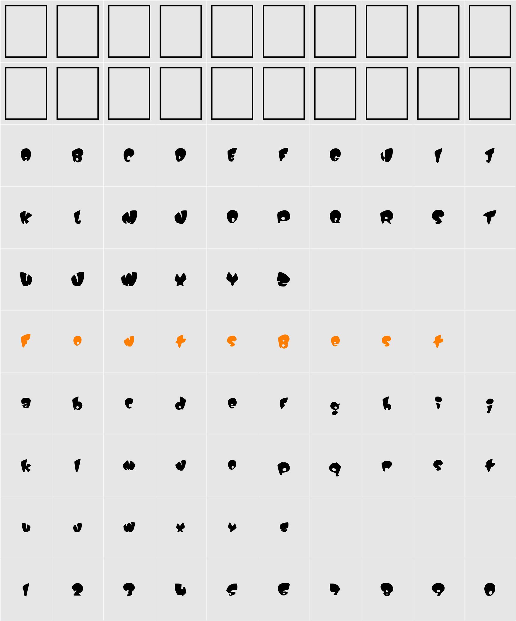 Kitty Weed Character Map