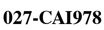 027-CAI978 Font Image
