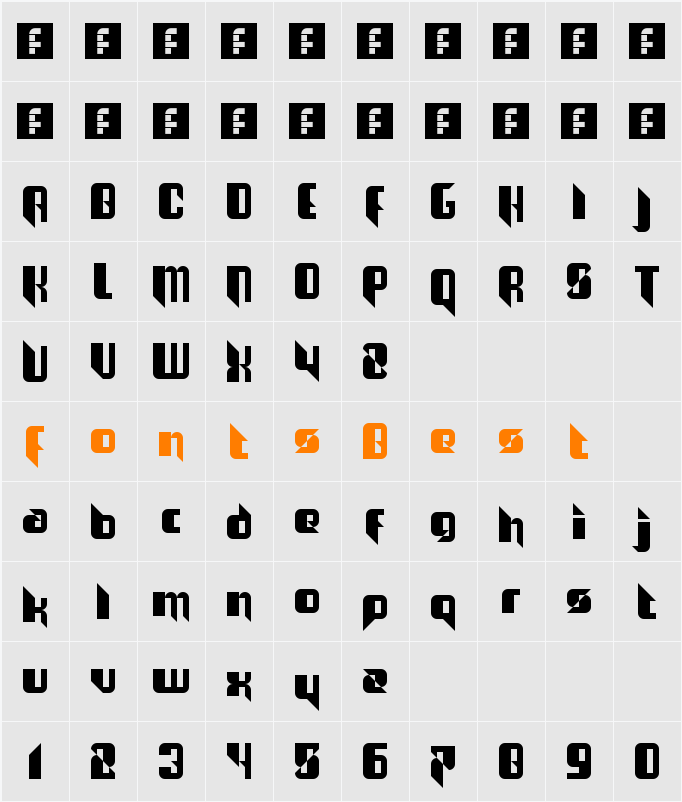 The Joy Facade Character Map