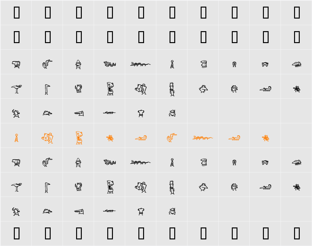 creatures Character Map