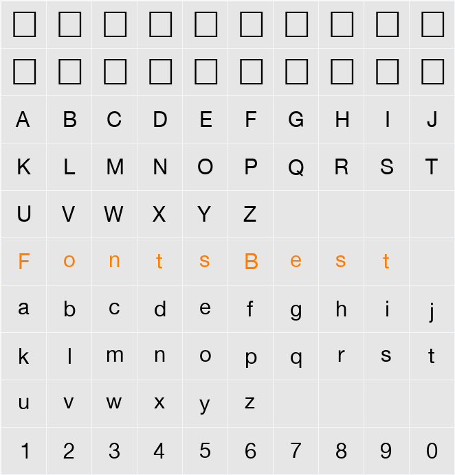 PSL Text Character Map