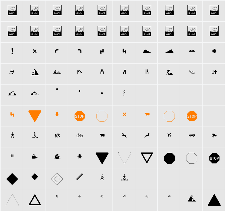 Zeichen Hundert Character Map