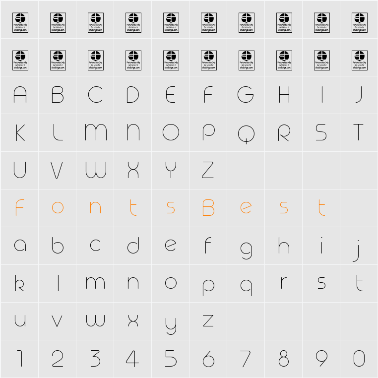 Geoma Thin Demo Character Map