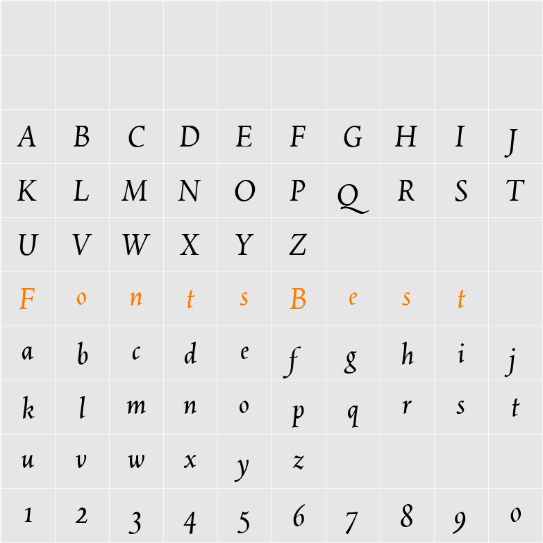 Spira-RegularItalic Character Map