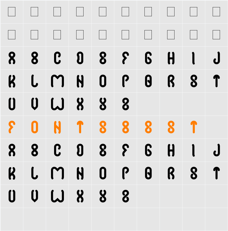 justta Character Map