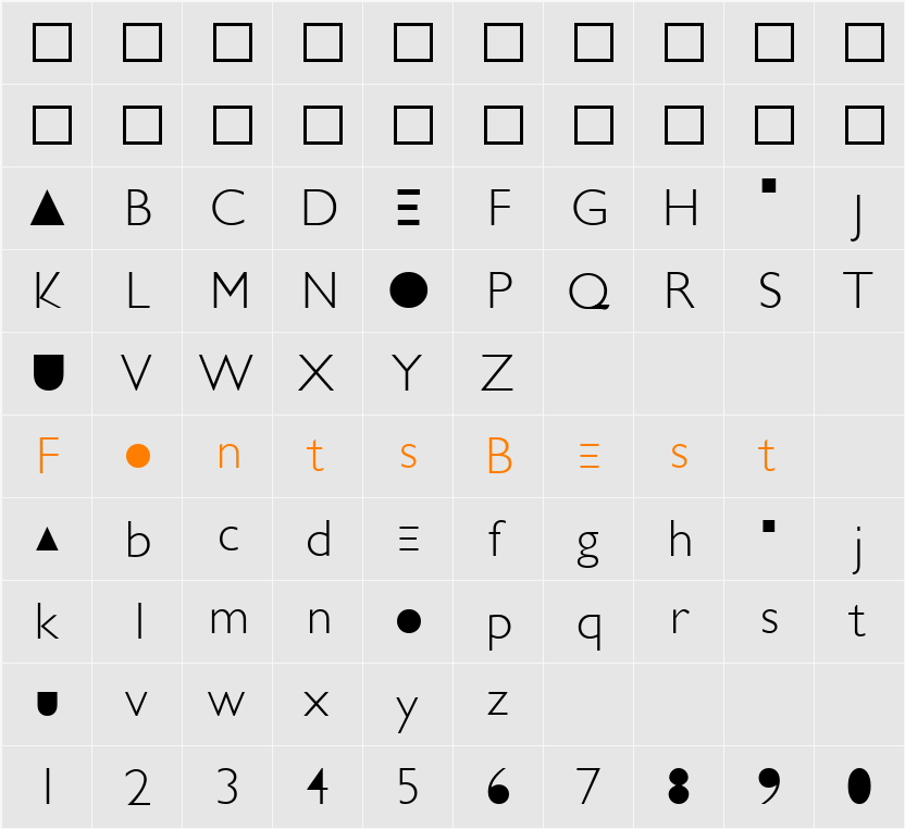 Futurism Character Map