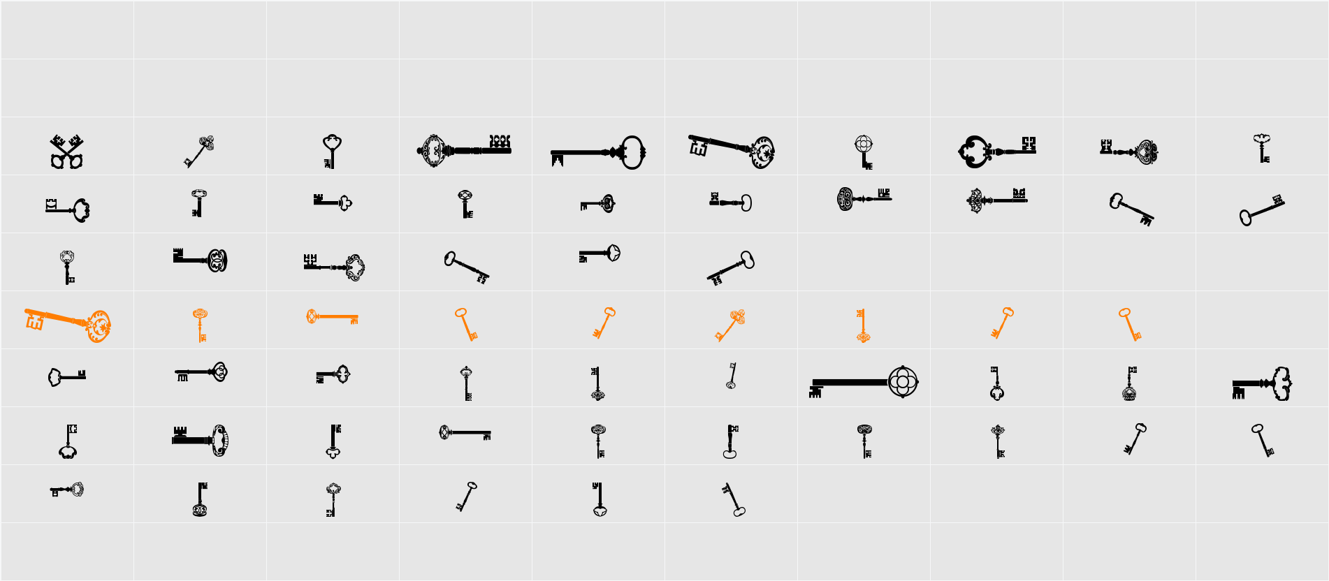 old retro keys tfb Character Map