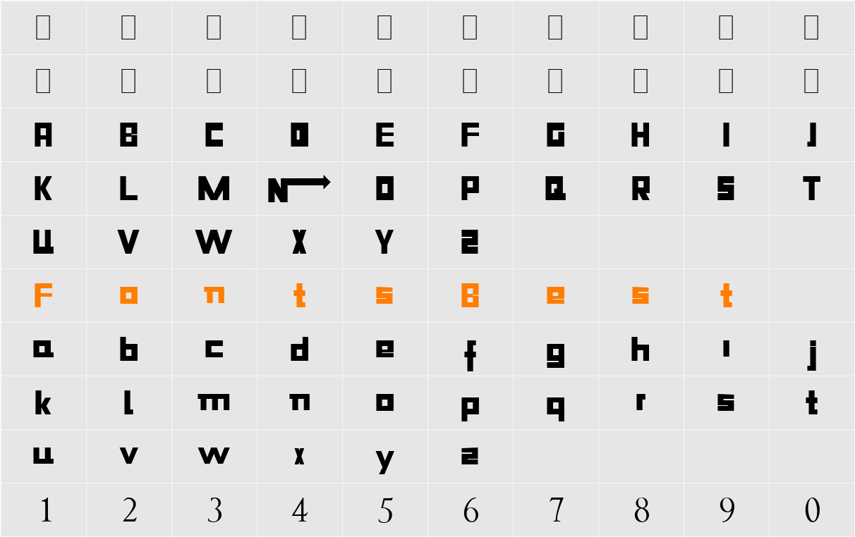 Niiiii-trous Character Map