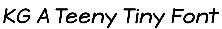 KG A Teeny Tiny Font Font Image