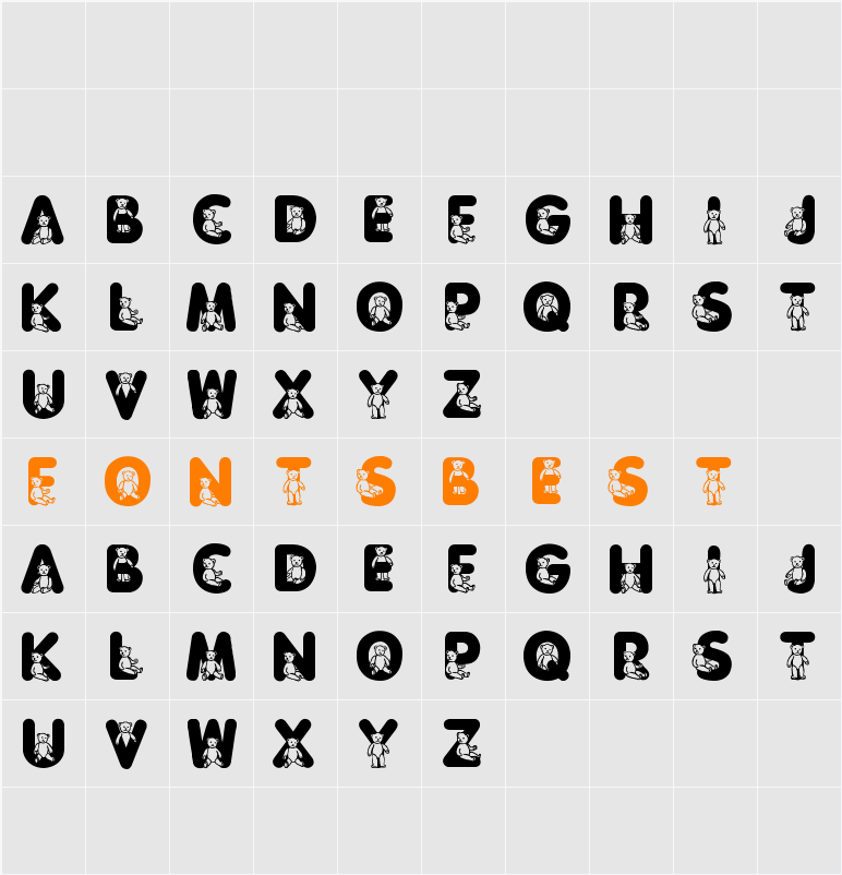 Sassys Teddys 3 Character Map