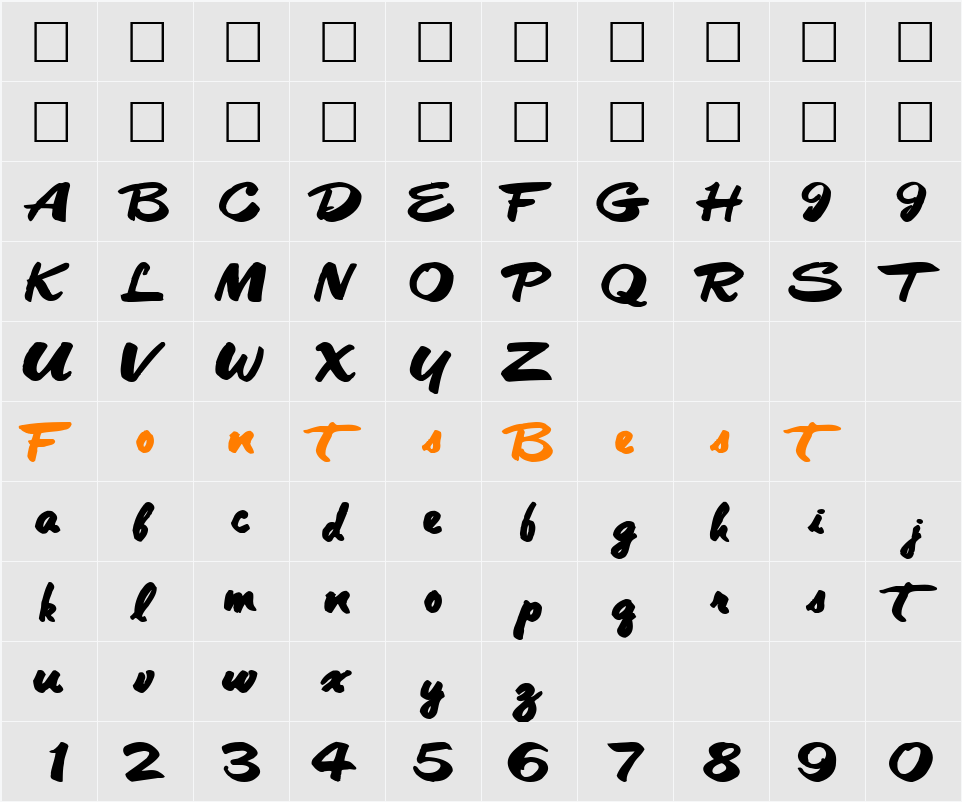 CleanCut56 Character Map