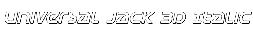 Universal Jack 3D Italic Font Image