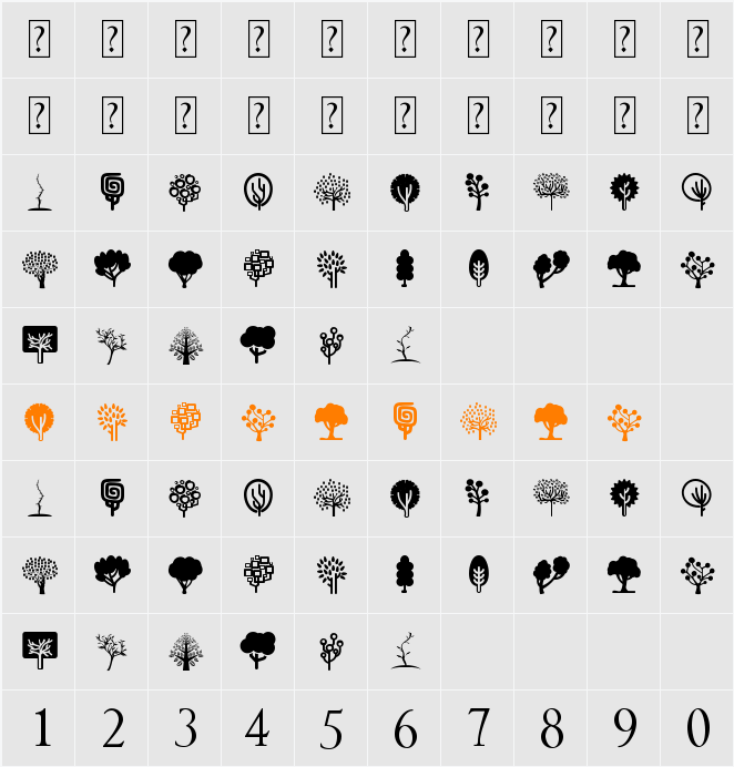Trees Go 2 Character Map