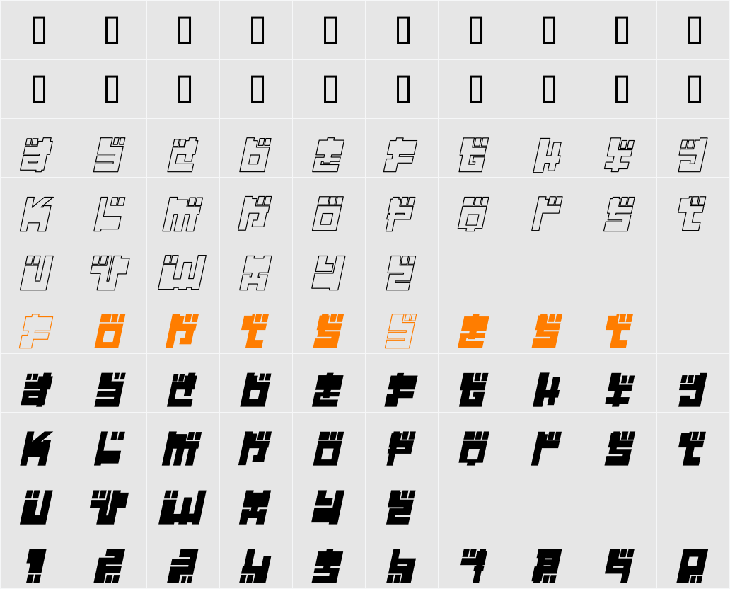 Year 2000 Replicant Character Map