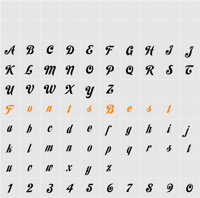 HabanoST Character Map