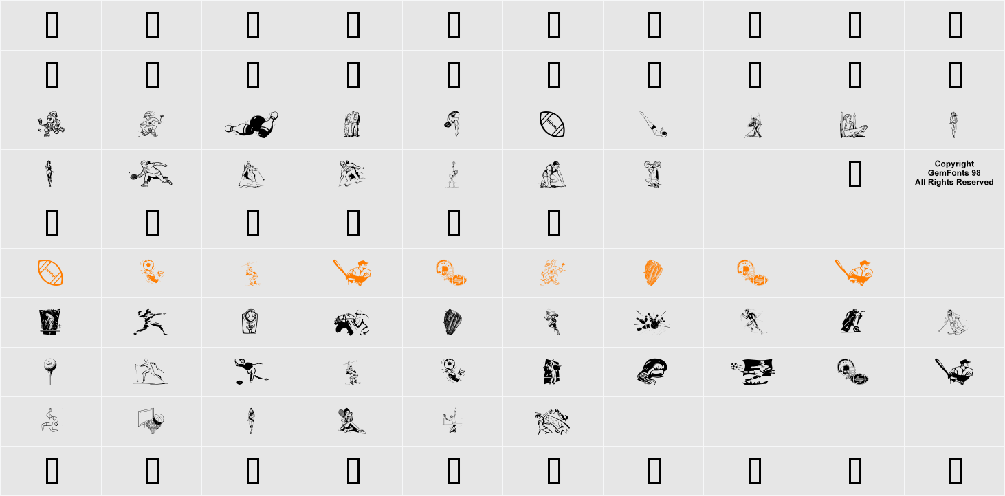 Sportzs Character Map