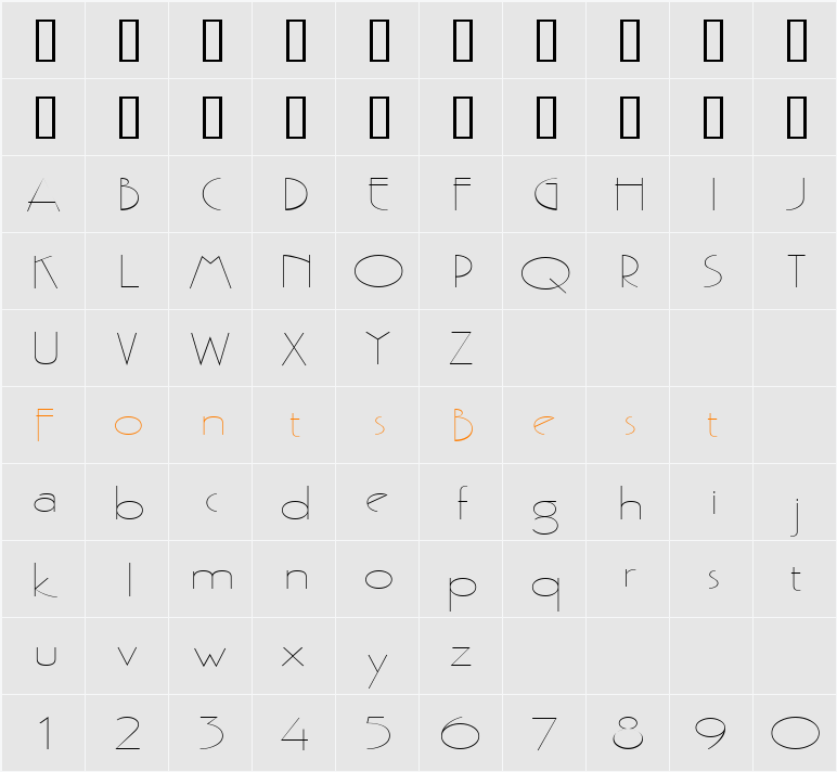 Gaston Extended Character Map